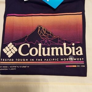 Columbia Black T-Shirt with Mountain Graphic